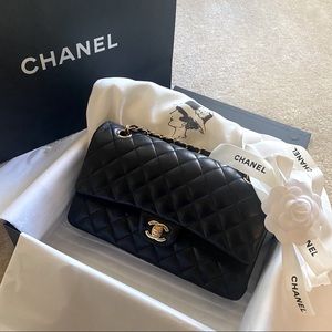 CHANEL medium lambskin with gold hardware